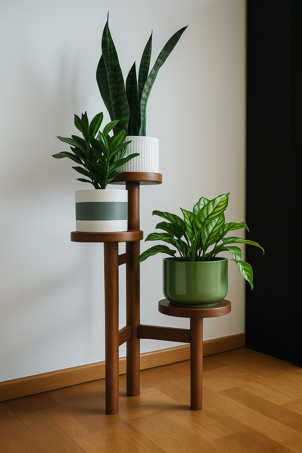 Wooden Flora Lift Plant Stand