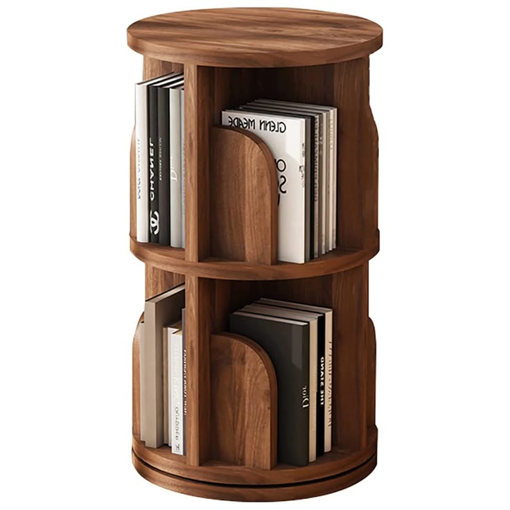 Wooden Rotating Bookcase 360